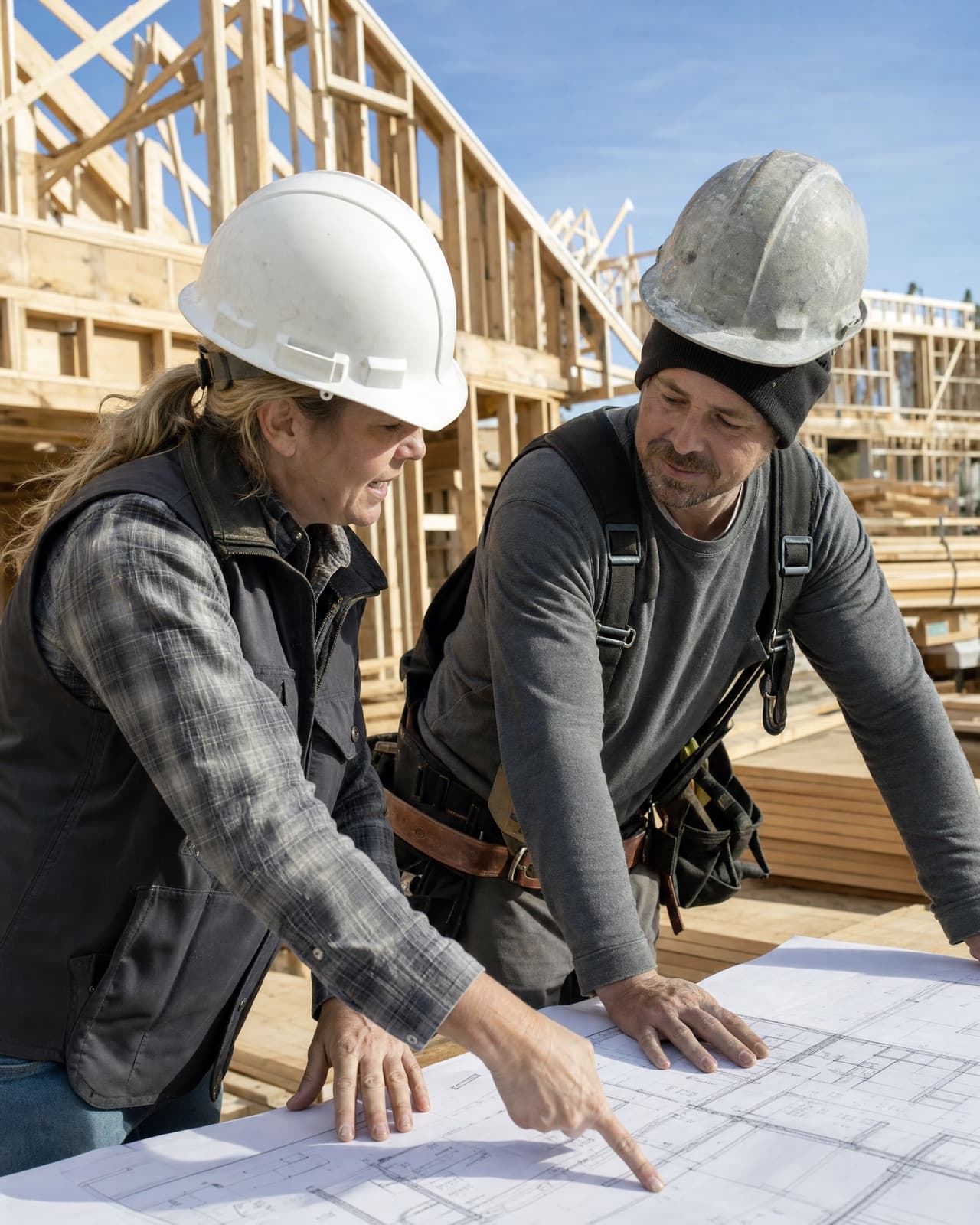 The owner or crew at work in their contracting business