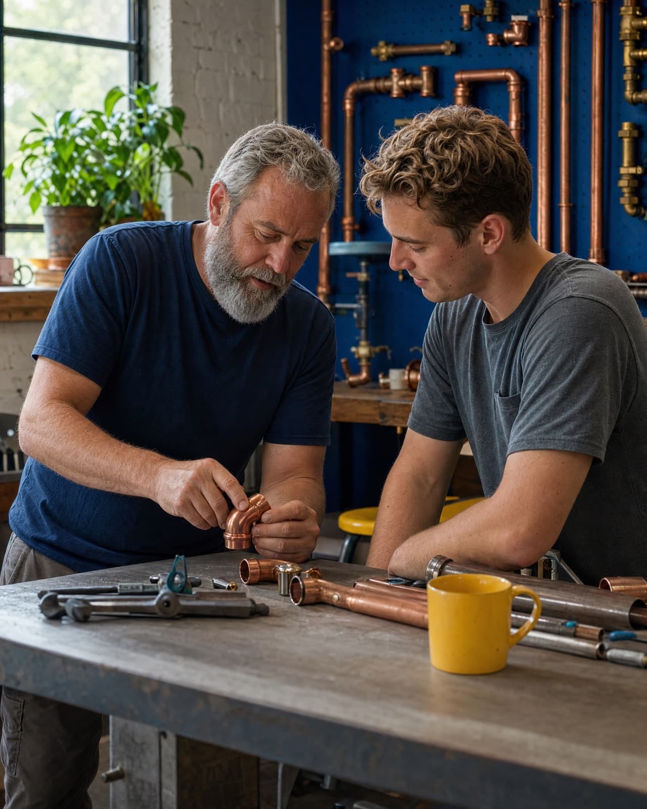 The owner or crew at work in their plumbing company