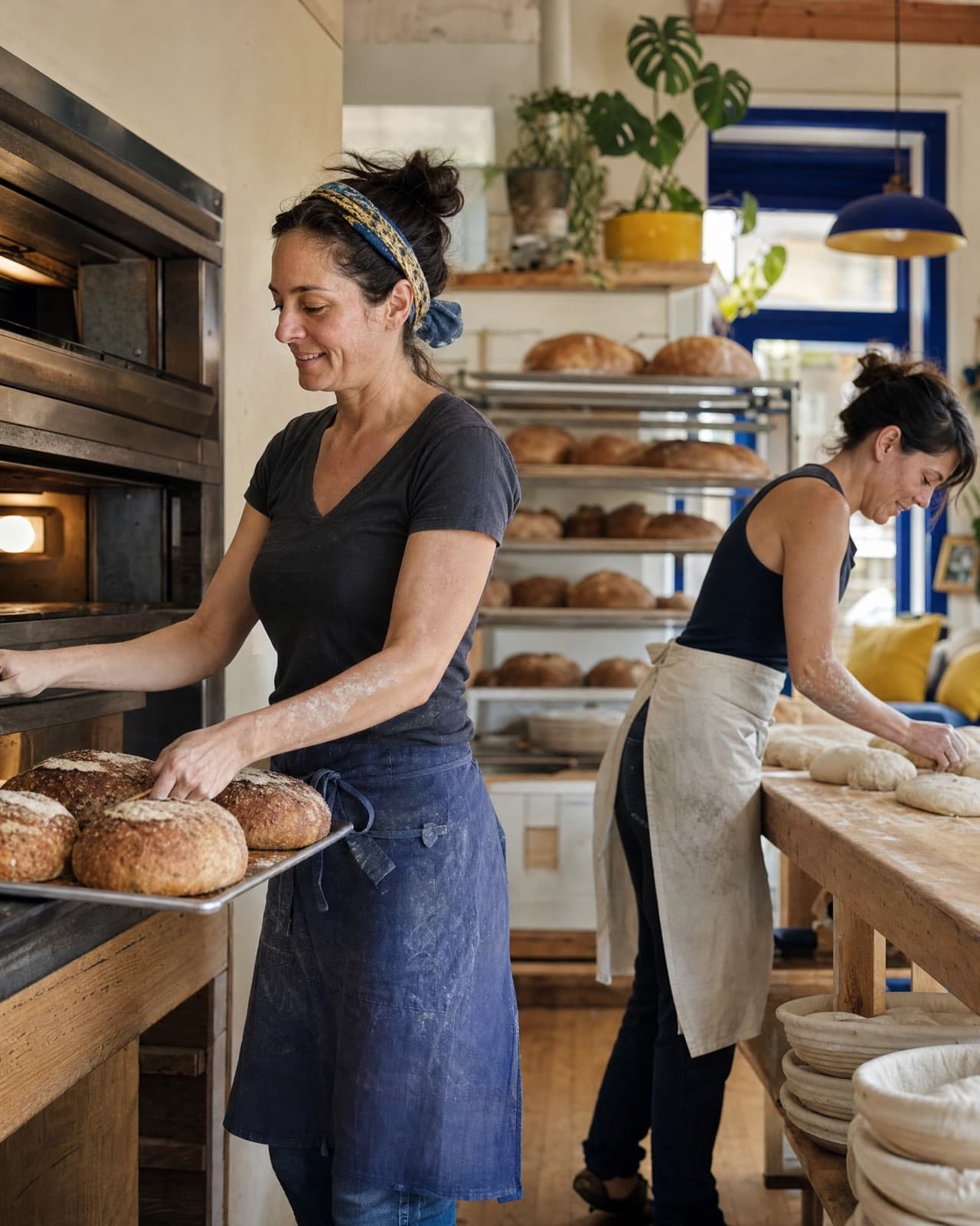 The owner or crew at work in their bakery