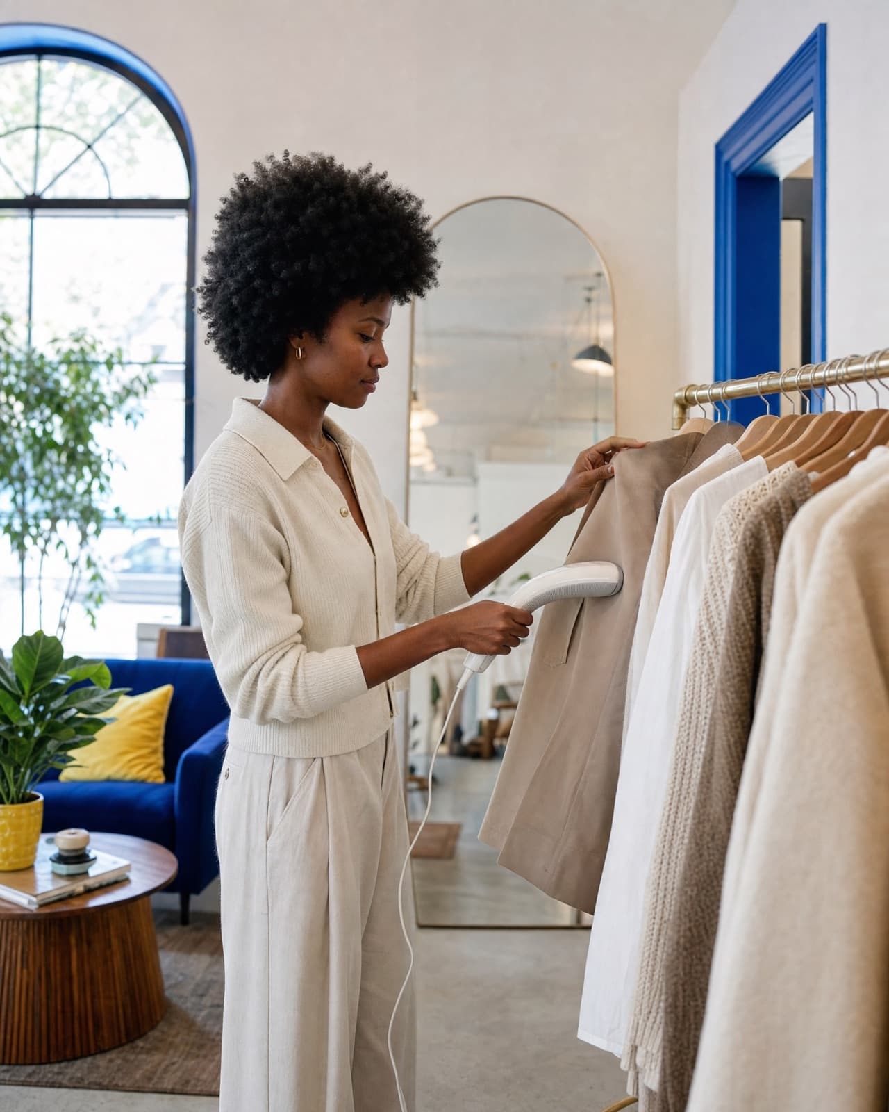 The owner or crew at work in their boutique