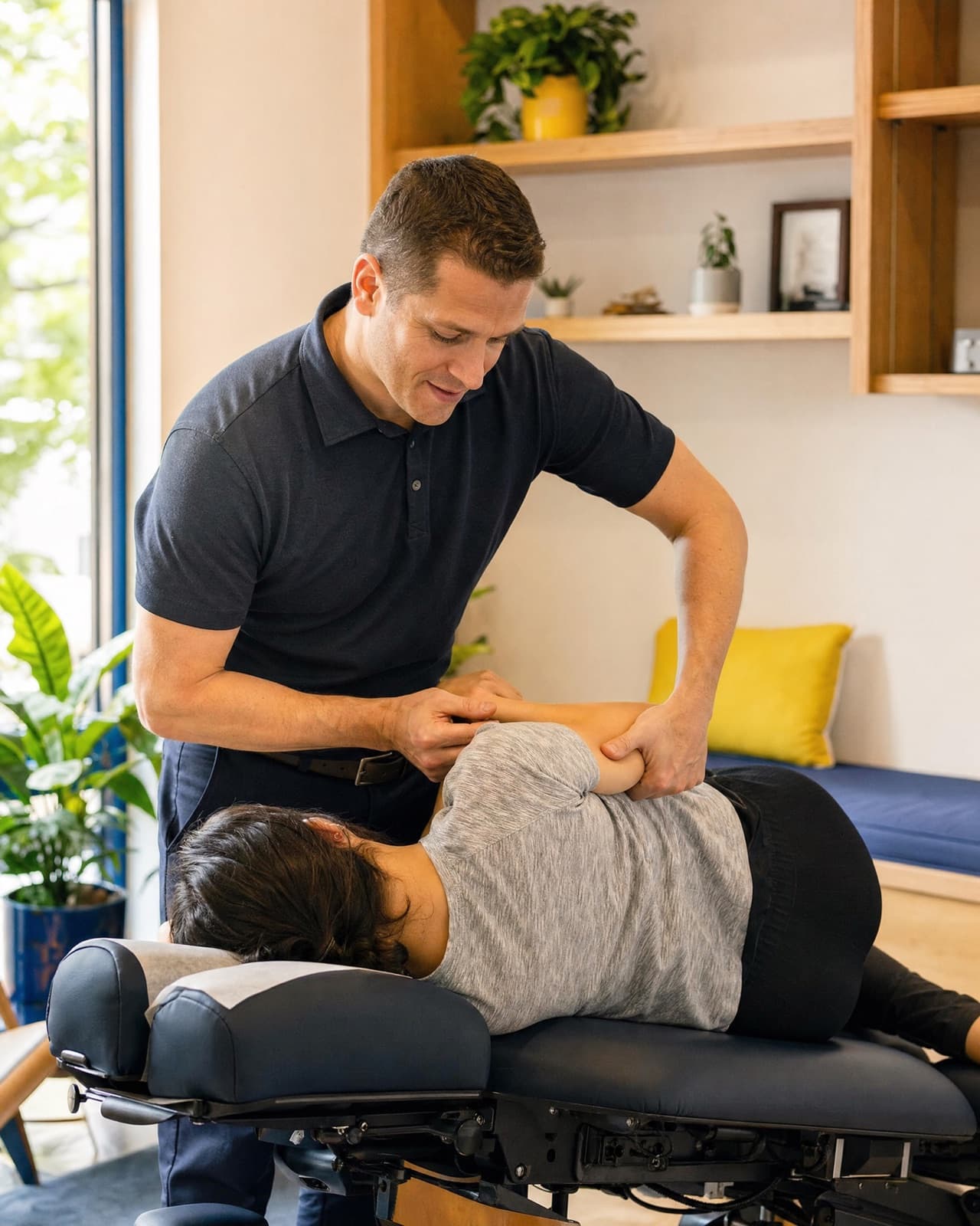 The owner or crew at work in their chiropractic office