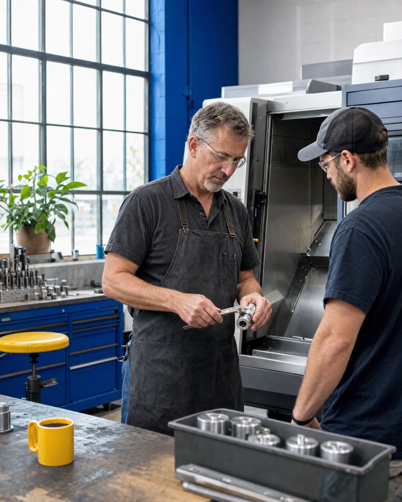 The owner or crew at work in their manufacturing business